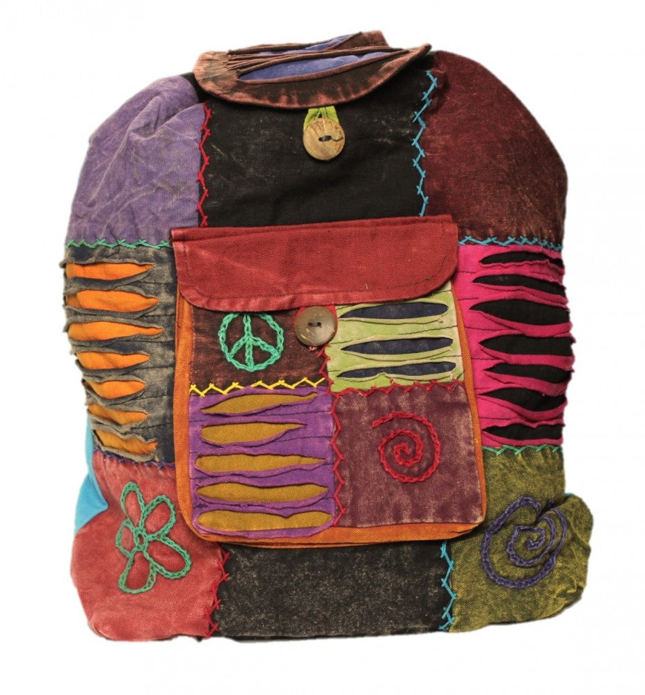 Hippie Rucksack stone washed, cultbagz flower 09